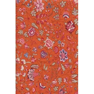 Tissu indienne au mètre fond orange n°35