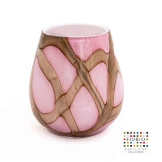 VASE Oblique Médium Pink Flame