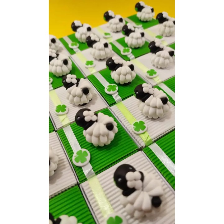 Boîtes à dragées moutons noirs - Pâte et Tics