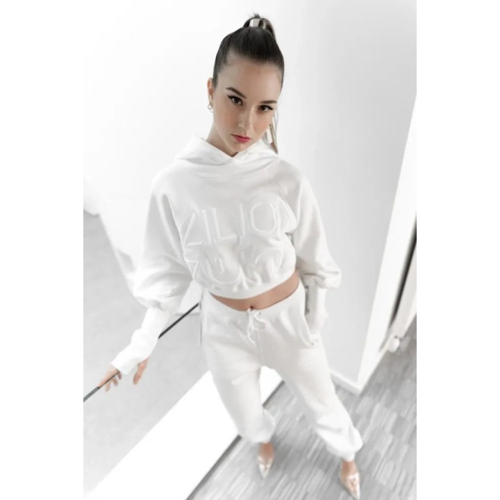 Crop Hoodie Logo Brodé 100% coton bio made in France