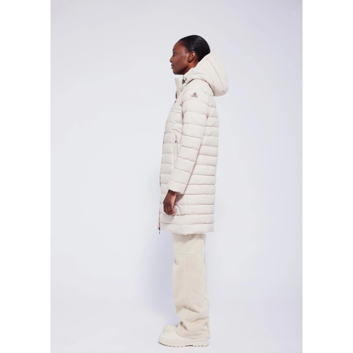Doudoune longue à capuche femme Pyrenex Spoutnic Brown rice