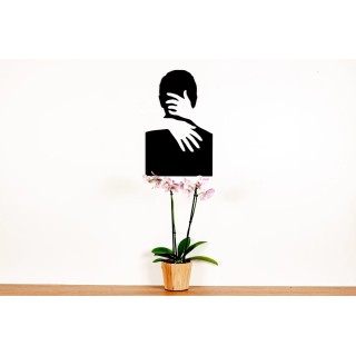 Sculpture murale en bois "les silhouettes qui s'embrassent"