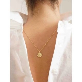 pendentif Lutèce motif Lys plaqué or