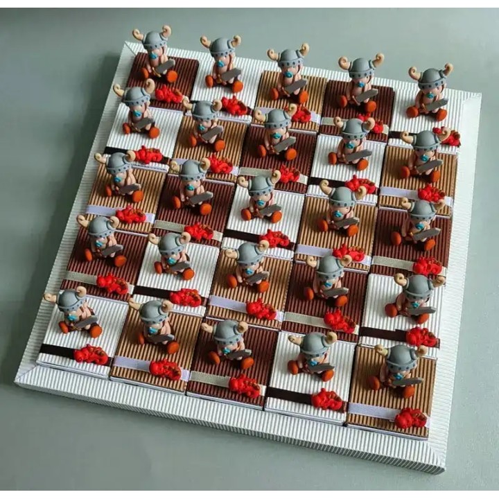 Boîtes à dragées bébés vikings - Pâte et Tics