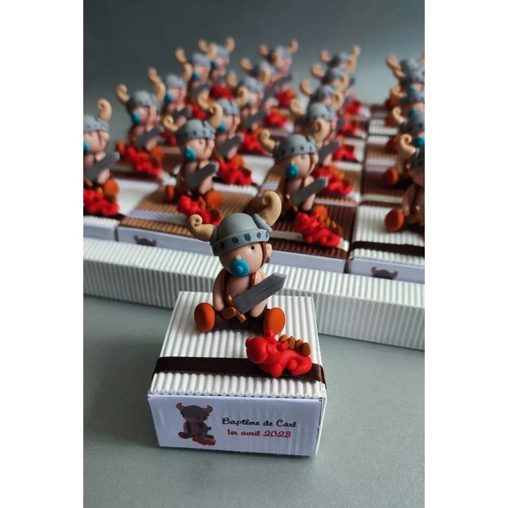 Boîtes à dragées bébés vikings - Pâte et Tics