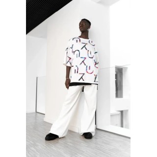 T-shirt Oversize imprimé all-over coloré 100% coton bio