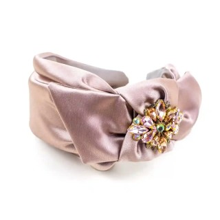 serre-tête ariana en satin rose et strass