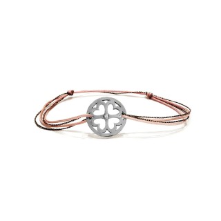 Bracelet Chance Or blanc 18k et Diamant sur cordon