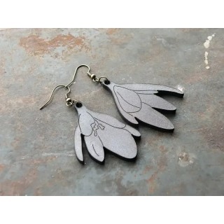 Boucles d' oreilles Inès en cuir-Naturel