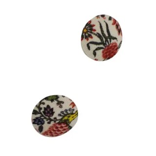 2 boutons tissu Coquecigrues miniatures