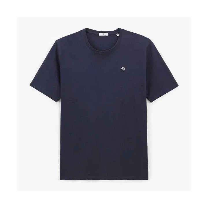T-shirt manches courtes en coton bleu foncé Théo