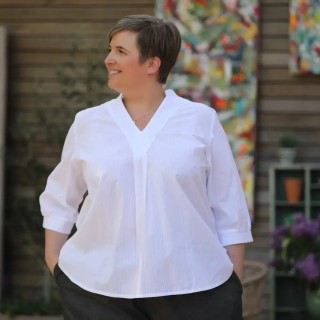 Blouse Isabeau - seersucker blanc - XS