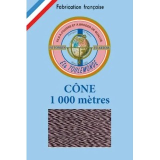 Fil broderie Tonkin cône 1028 Chiné violet