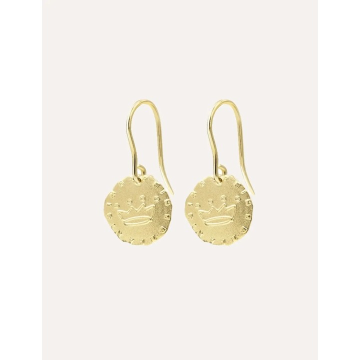 Boucles Lutèce motif Couronne plaqué or