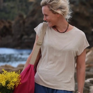 Tee-shirt Suzelle - lin/viscose beige - XS