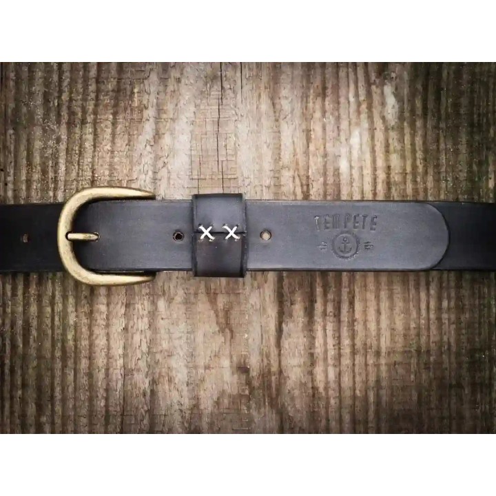 Ceinture cuir - Noir Vintage