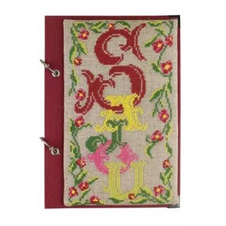 Kit de point de croix bloc-notes bordeaux allégorie