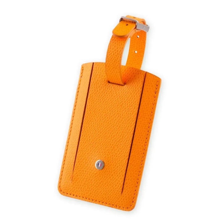 Etui étiquette bagage "Essential" - Veau grainé (noir, bleu, vert, marron, orange...)