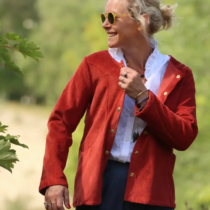 Veste Annie - Velours côtelé terre de Sienne - XS