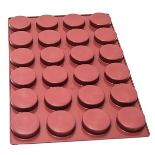 Moule cylindre silicone 24 alvéoles Ø79X20 mm - 96.2 ml