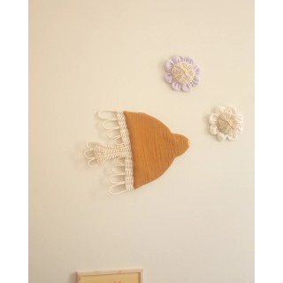 oiseau en rotin - Caramel