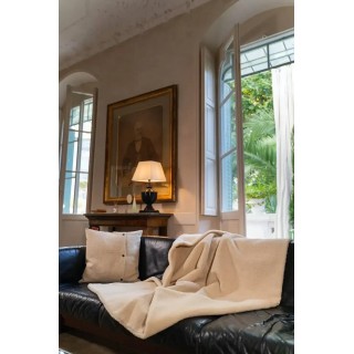 Plaid Affectueux Bure Blanc Écru - Laine Française