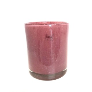 VASE VINTAGE PINK CILINDER H 16,5 D 13,5 en verre soufflé