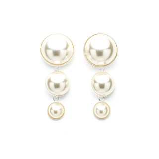 Boucles d'Oreilles Puces Pendantes Nélya Argent Perles