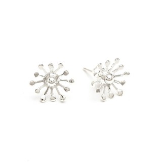 Boucles d'Oreilles Puces Rhéa Argent Flocons