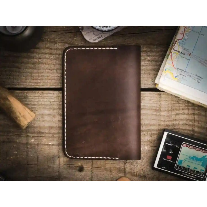 Voyageur - Porte passeport cuir - Chocolat