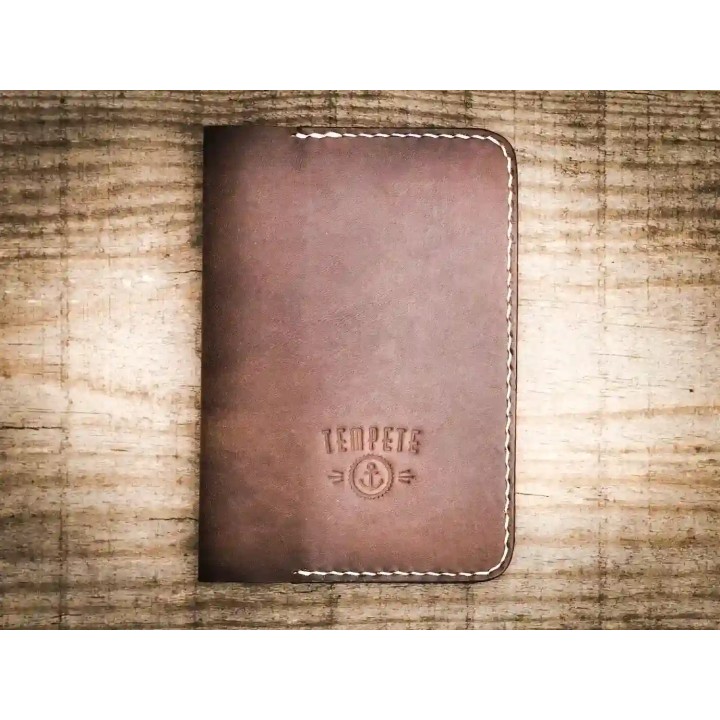 Voyageur - Porte passeport cuir - Chocolat