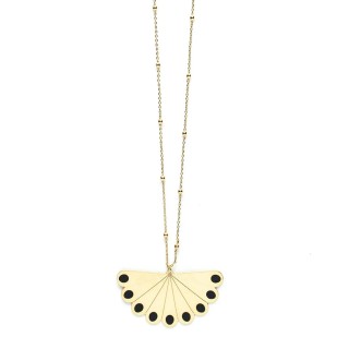 Sautoir Tao Or Noir Paon Ronds