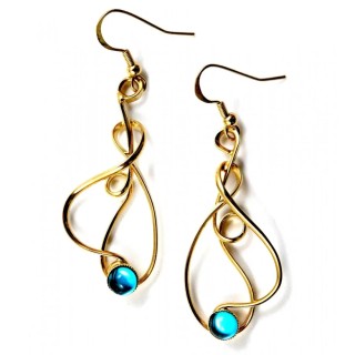 Boucles d'oreilles dorées, création française