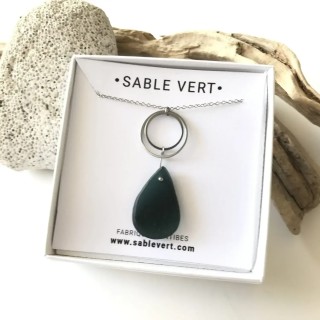 Collier GOUTTE SALÉE Vert foncé
