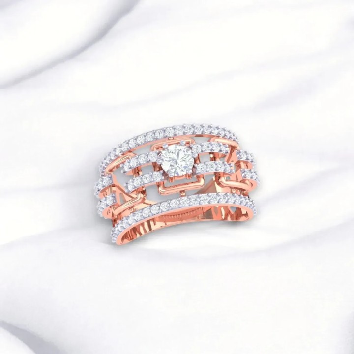 Bague Pure · Diamant blanc "rond" en Or rouge