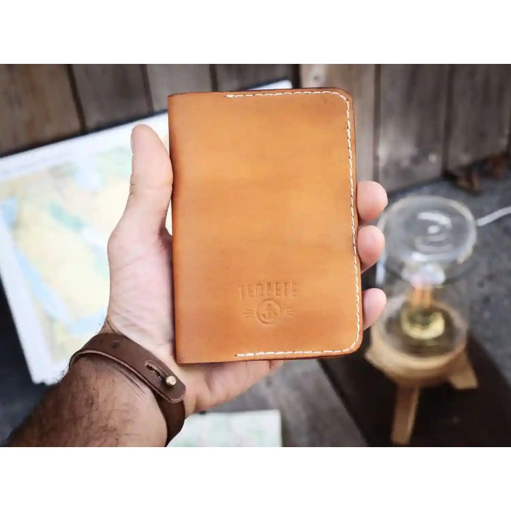 Voyageur - Porte passeport cuir - Miel