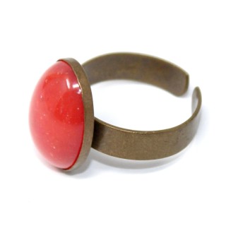 Bague Ovale Chiara Uni vers l'Uni Passion Rouge