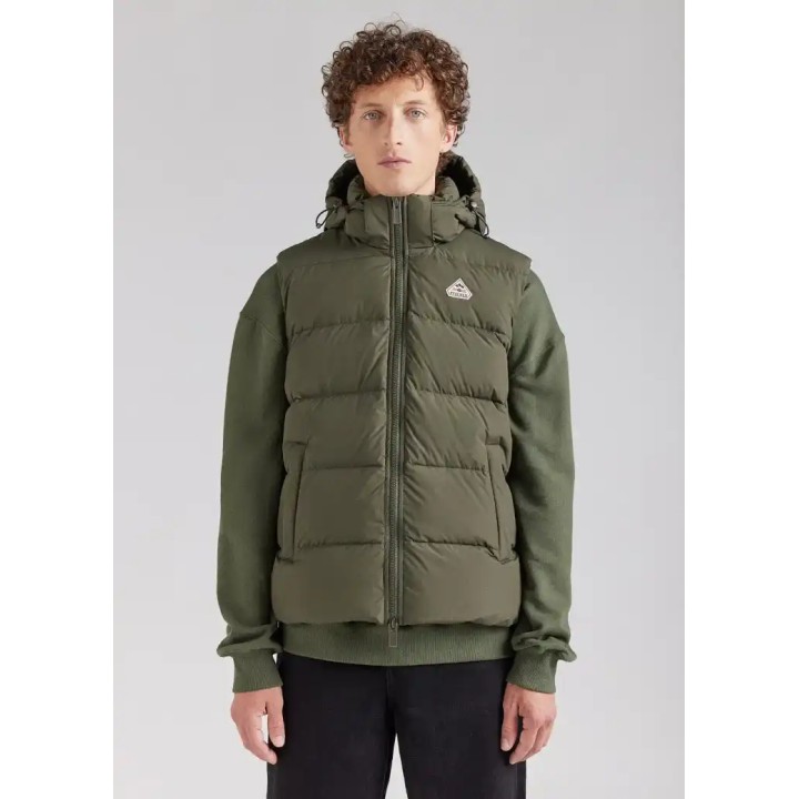 Doudoune sans-manche Pyrenex Spoutnic à capuche amovible Deep khaki