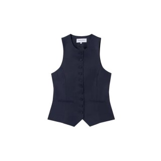 Gilet Monica Toile de Lin GOTS Bleu Marine - 34