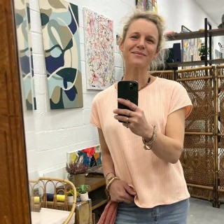 Tee-shirt Suzelle - jersey côtelé rose saumon - XS