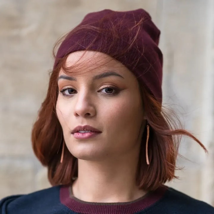 Bonnet Rouge d'Hiver femme en laine douce Made in France