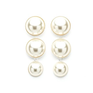 Maxi Boucles d'Oreilles Puces Pendantes Nélya Argent Perles