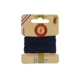 Fil lin câblé glacé 332 carte 266 - Bleu