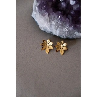 Boucles d'Oreilles Puces Chloris Or Fleurs