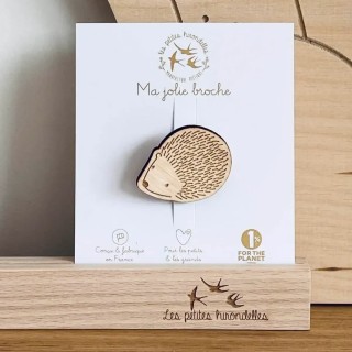 Broche en bois - Hérisson
