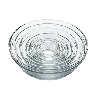 Set de saladier en verre transparent Empilable Le Gigogne® - 9 pièces