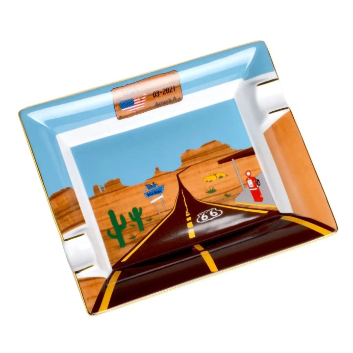 "Route 66" - Cendrier en Porcelaine