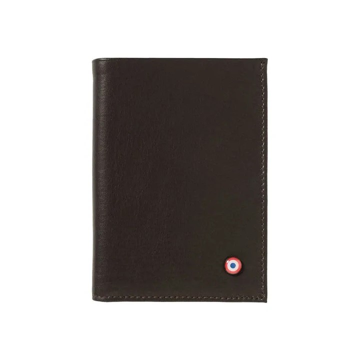 VICTOR Cuir lisse portefeuille Junior Terre Brunie