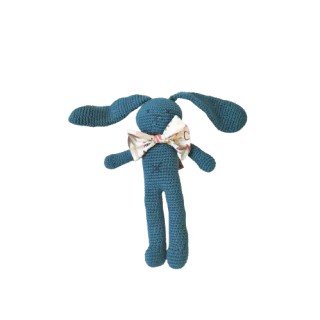 Doudou Bohème en crochet lapin bleu | Bébé Boutchou