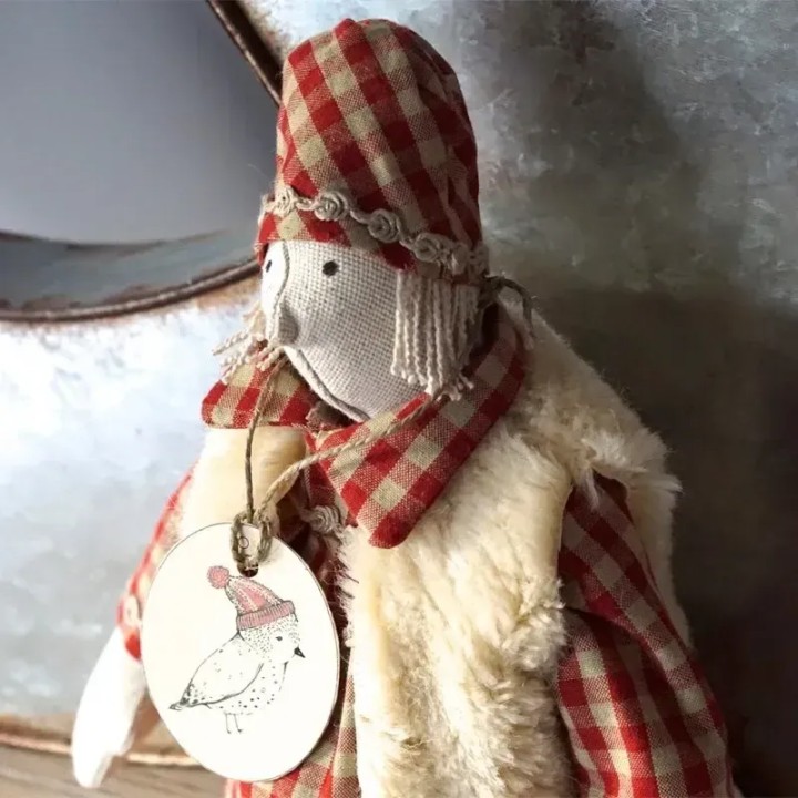 Poupée Bergère en lin, habillée